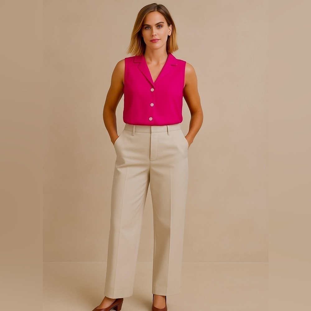 NWT! Banana Republic Natural Stone Gray Sabbia Italian Twill Straight Pant💛